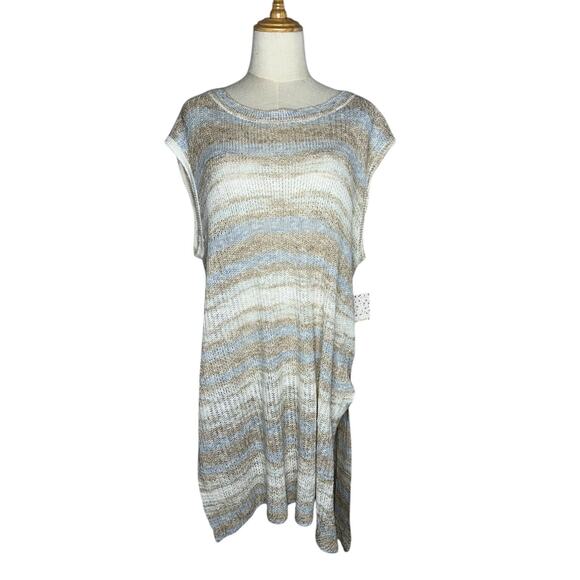 NWT Free People Sunny Days Tunic Knit Natural Combo Side Slit Top Size Small - Picture 3 of 10